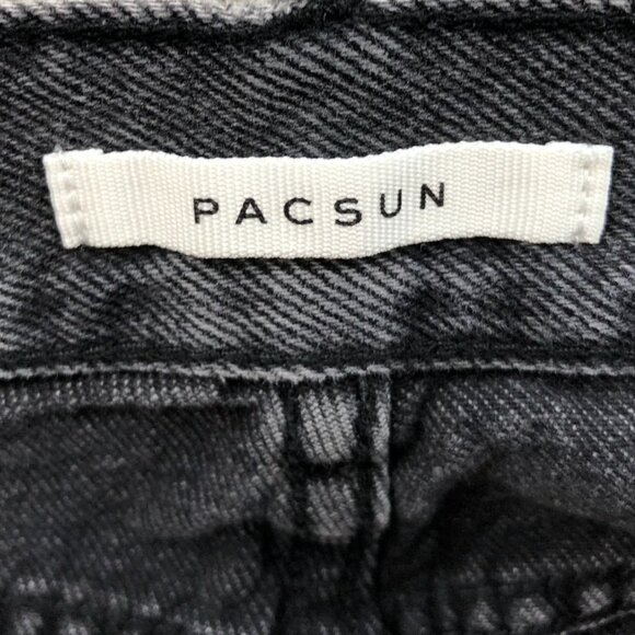 PacSun Womens Jeans Sz 26 Ultra High Rise Slim Skinny Leg Black Denim Distressed - Picture 3 of 16